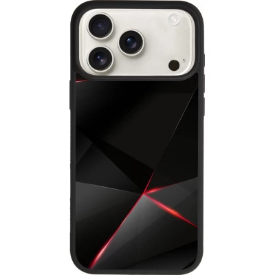 Coque iPhone 18 Pro Max / 17 Pro Max - Silicone rigide noir Black Red Lines