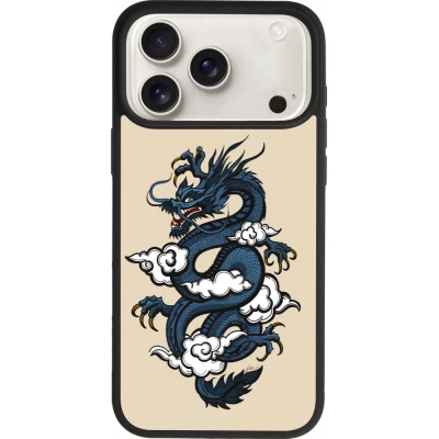 Coque iPhone 18 Pro Max / 17 Pro Max - Silicone rigide noir Blue Dragon Tattoo