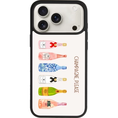 Coque iPhone 18 Pro Max / 17 Pro Max - Silicone rigide noir Champagne Please