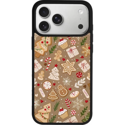 Coque iPhone 18 Pro Max / 17 Pro Max - Silicone rigide noir Christmas 25 Pattern Ginger Cookie