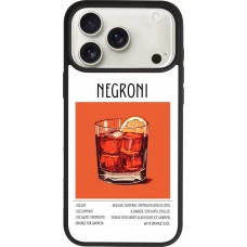 Coque iPhone 17 Pro Max - Silicone rigide noir Cocktail recette Negroni