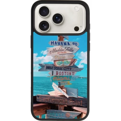 Coque iPhone 18 Pro Max / 17 Pro Max - Silicone rigide noir Cool Cities Directions