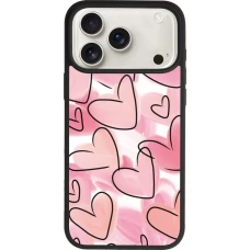 Coque iPhone 18 Pro Max / 17 Pro Max - Silicone rigide noir Easter 2023 pink hearts