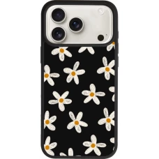 iPhone 17 Pro Max Case Hülle - Silikon schwarz Easter 2024 white on black flower