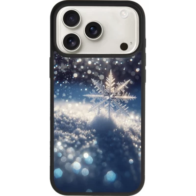 iPhone 17 Pro Max Case Hülle - Silikon schwarz Schneeflocke Solar Glanz