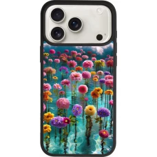 iPhone 17 Pro Max Case Hülle - Silikon schwarz Blumenmeer Wellen