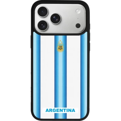 iPhone 17 Pro Max Case Hülle - Silikon schwarz Argentinien 2026 personalisierbares Fussballtrikot