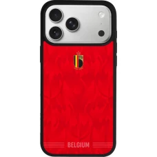iPhone 17 Pro Max Case Hülle - Silikon schwarz Belgien 2026 personalisierbares Fussballtrikot