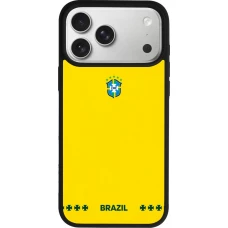 iPhone 17 Pro Max Case Hülle - Silikon schwarz Brasilien 2026 personalisierbares Fussballtrikot