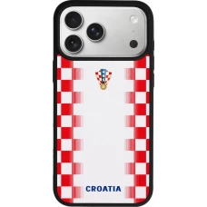 iPhone 17 Pro Max Case Hülle - Silikon schwarz Kroatien 2026 personalisierbares Fussballtrikot