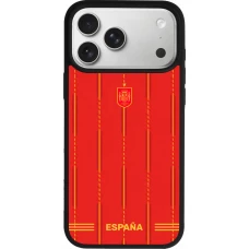 iPhone 17 Pro Max Case Hülle - Silikon schwarz Spanien 2026 personalisierbares Fussballtrikot