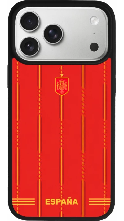 iPhone 17 Pro Max Case Hülle - Silikon schwarz Spanien 2026 personalisierbares Fussballtrikot