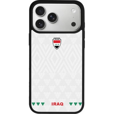 iPhone 17 Pro Max Case Hülle - Silikon schwarz Irak 2026 personalisierbares Fussballtrikot