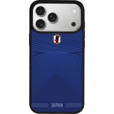 Coque iPhone 17 Pro Max - Silicone rigide noir Maillot de football Japon 2026 personnalisable
