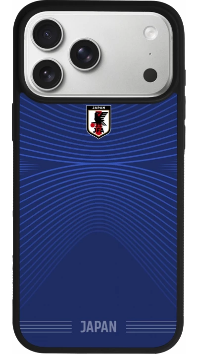 Coque iPhone 17 Pro Max - Silicone rigide noir Maillot de football Japon 2026 personnalisable