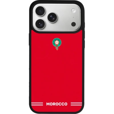 iPhone 17 Pro Max Case Hülle - Silikon schwarz Marokko 2026 personalisierbares Fussballtrikot