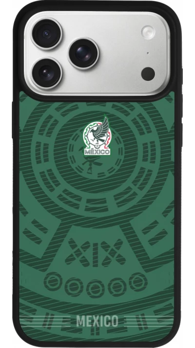 Coque iPhone 17 Pro Max - Silicone rigide noir Maillot de football Mexique 2026 personnalisable