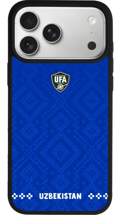 iPhone 17 Pro Max Case Hülle - Silikon schwarz Usbekistan 2026 personalisierbares Fussballtrikot
