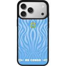 Coque iPhone 17 Pro Max - Silicone rigide noir Maillot de football République démocratique du Congo 2026 personnalisable