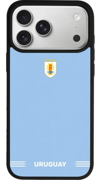 iPhone 17 Pro Max Case Hülle - Silikon schwarz Uruguay 2026 personalisierbares Fussballtrikot