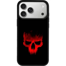 Coque iPhone 18 Pro Max / 17 Pro Max - Silicone rigide noir Halloween 2023 scary skull