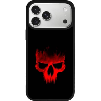 Coque iPhone 18 Pro Max / 17 Pro Max - Silicone rigide noir Halloween 2023 scary skull