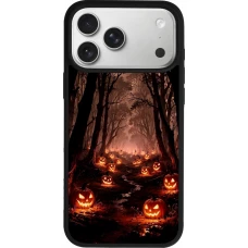iPhone 17 Pro Max Case Hülle - Silikon schwarz Halloween 2025 Road of Terrifying Pumpkins