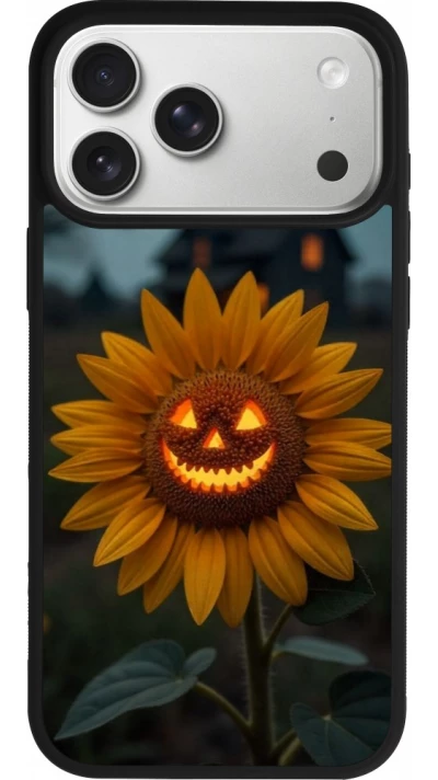 iPhone 18 Pro Max / 17 Pro Max Case Hülle - Silikon schwarz Halloween 2026 Evil Sunflower