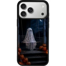iPhone 18 Pro Max / 17 Pro Max Case Hülle - Silikon schwarz Halloween 2026 Ghost on a swing