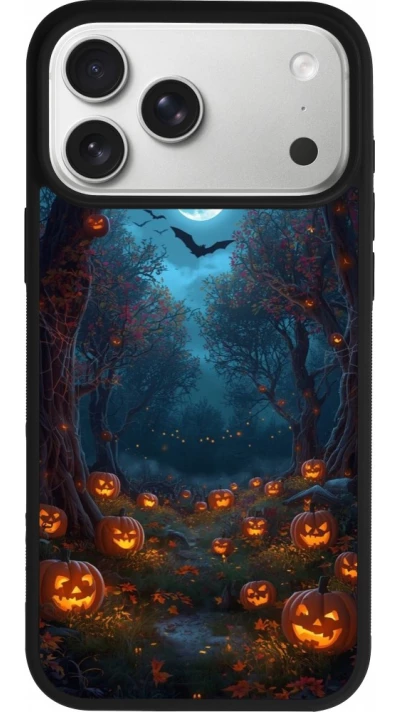 iPhone 18 Pro Max / 17 Pro Max Case Hülle - Silikon schwarz Halloween 2026 Road of Pumpkins