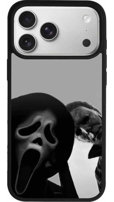 iPhone 18 Pro Max / 17 Pro Max Case Hülle - Silikon schwarz Halloween 2026 Scream and Michael Myers