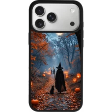 iPhone 18 Pro Max / 17 Pro Max Case Hülle - Silikon schwarz Halloween 2026 Witch with a cat