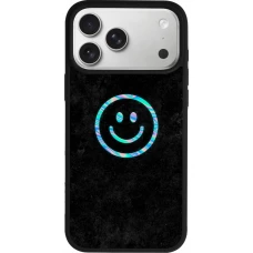 iPhone 17 Pro Max Case Hülle - Silikon schwarz Happy smiley irisirt