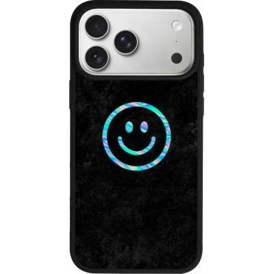 iPhone 17 Pro Max Case Hülle - Silikon schwarz Happy smiley irisirt