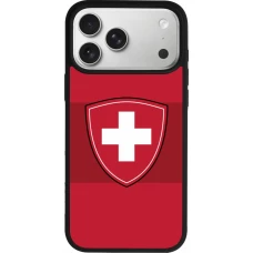 iPhone 17 Pro Max Case Hülle - Silikon schwarz Hockey World Championship Ecusson Suisse