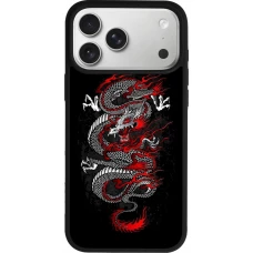 iPhone 17 Pro Max Case Hülle - Silikon schwarz Japanese style Dragon Tattoo Red Black