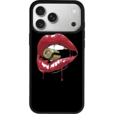 Coque iPhone 18 Pro Max / 17 Pro Max - Silicone rigide noir Lips bullet