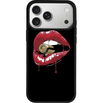 Coque iPhone 18 Pro Max / 17 Pro Max - Silicone rigide noir Lips bullet