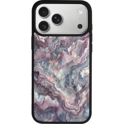iPhone 17 Pro Max Case Hülle - Silikon schwarz Violetter silberner Marmor