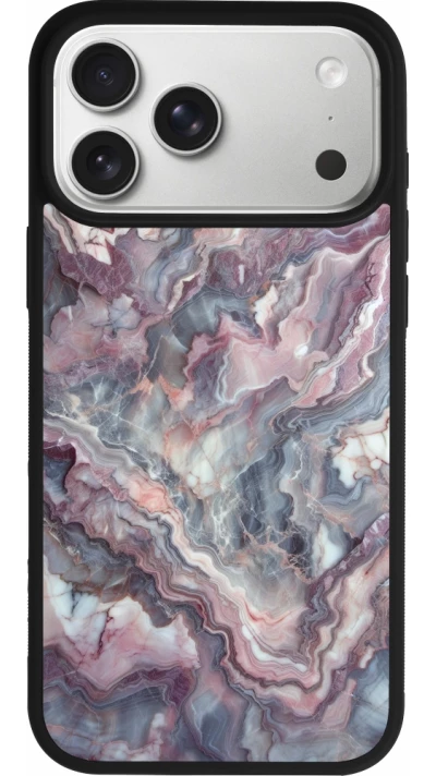 iPhone 17 Pro Max Case Hülle - Silikon schwarz Violetter silberner Marmor