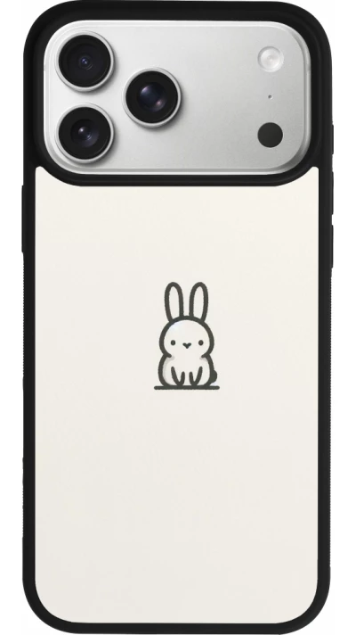 Coque iPhone 17 Pro Max - Silicone rigide noir Minimal bunny cutie