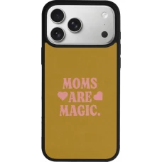 Coque iPhone 17 Pro Max - Silicone rigide noir Mom 2026 Are Magic