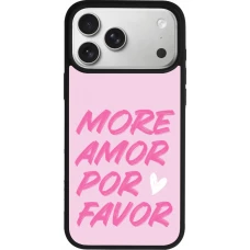 Coque iPhone 17 Pro Max - Silicone rigide noir More amor porfavor