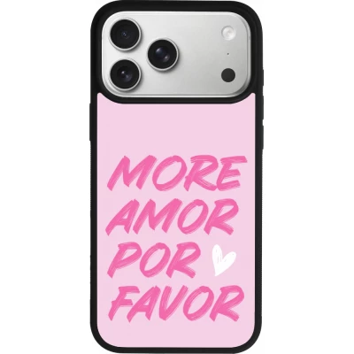 Coque iPhone 18 Pro Max / 17 Pro Max - Silicone rigide noir More amor porfavor
