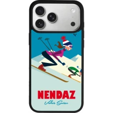 Coque iPhone 18 Pro Max / 17 Pro Max - Silicone rigide noir Nendaz Ski Downhill