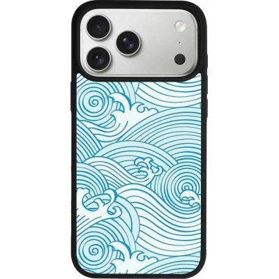 Coque iPhone 18 Pro Max / 17 Pro Max - Silicone rigide noir Ocean Waves