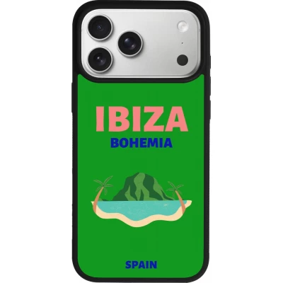 Coque iPhone 18 Pro Max / 17 Pro Max - Silicone rigide noir Pop Summer Destination Ibiza
