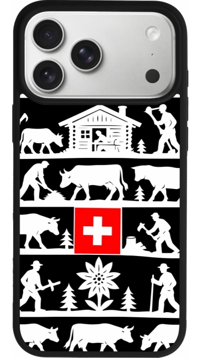 Coque iPhone 17 Pro Max - Silicone rigide noir Poya Suisse 1 noir