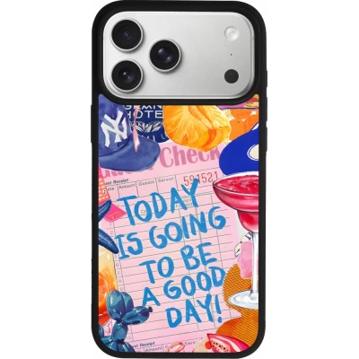 iPhone 17 Pro Max Case Hülle - Silikon schwarz Preppy Today is Going to be a good day