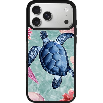 Coque iPhone 18 Pro Max / 17 Pro Max - Silicone rigide noir Preppy Turtle